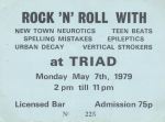 Triad Gig Ticket 1